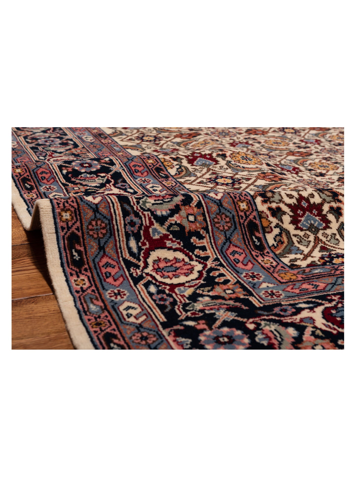 Ladira Ivory Navy 8.1x10.3 Hand Knotted Rug