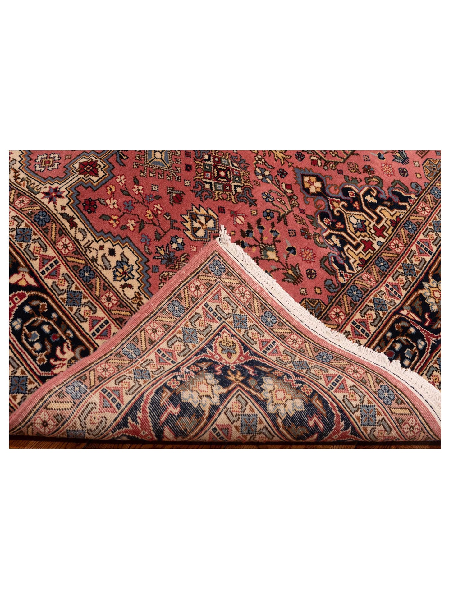 Ladira Pink Navy 6.7x10.1 Hand Knotted Rug