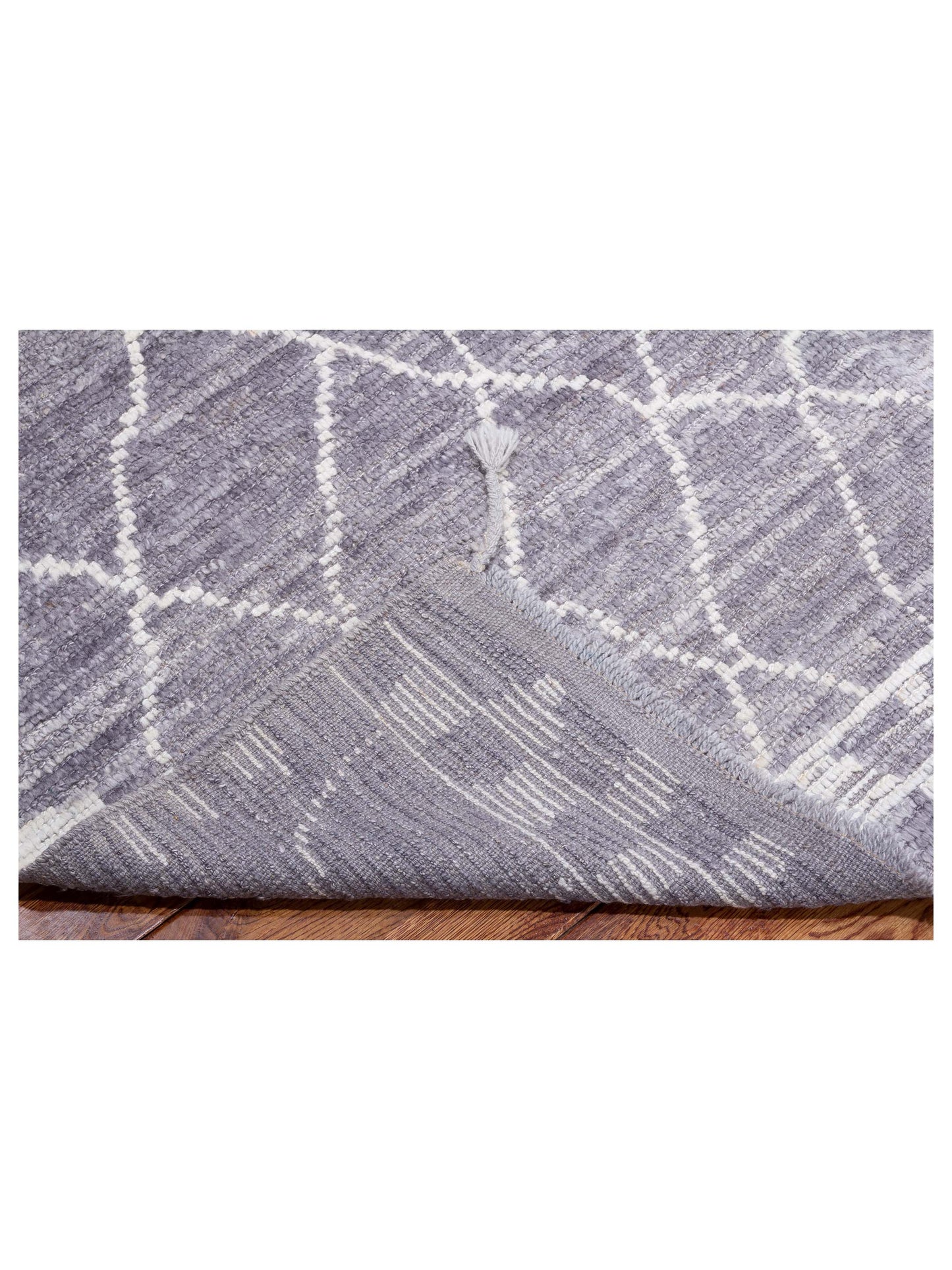 Baskra Dark Gray Ivory 10.3x14 Hand Knotted Rug