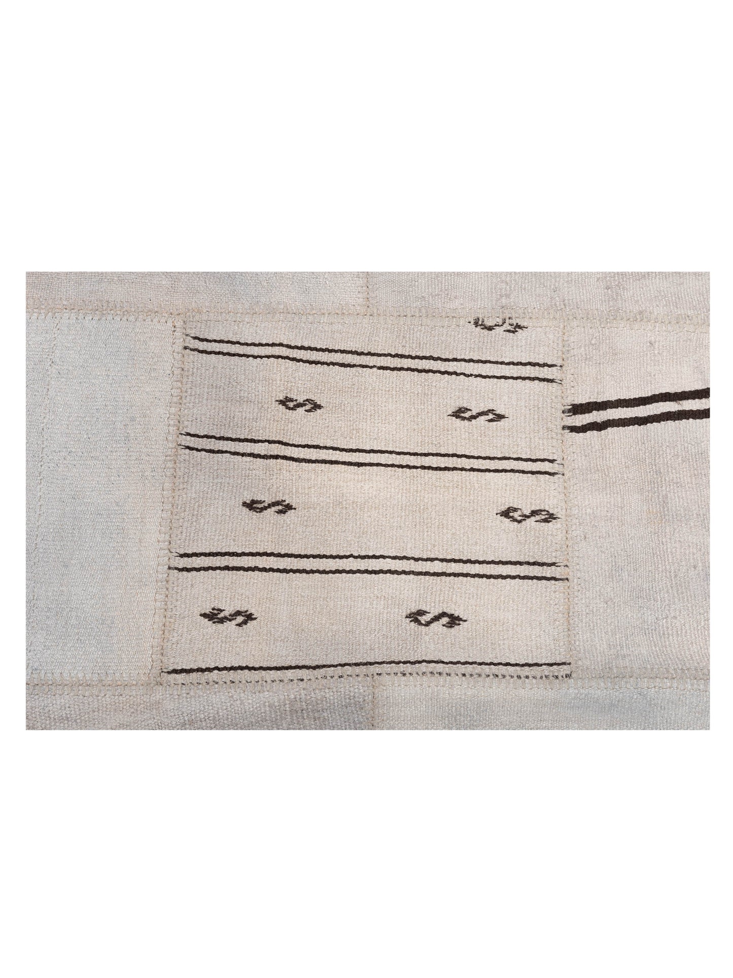 Patchwork Silver Silver 8.3x9.10 Hand Knotted Rug