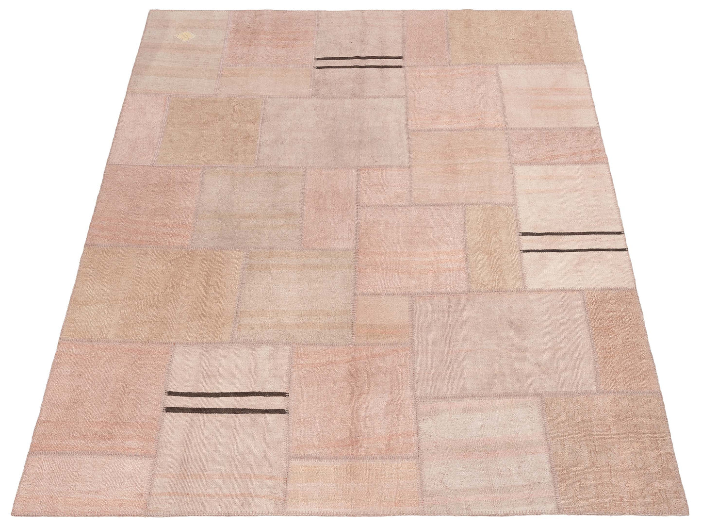 Patchwork Pink Pink 8.3x9.10 Hand Knotted Rug