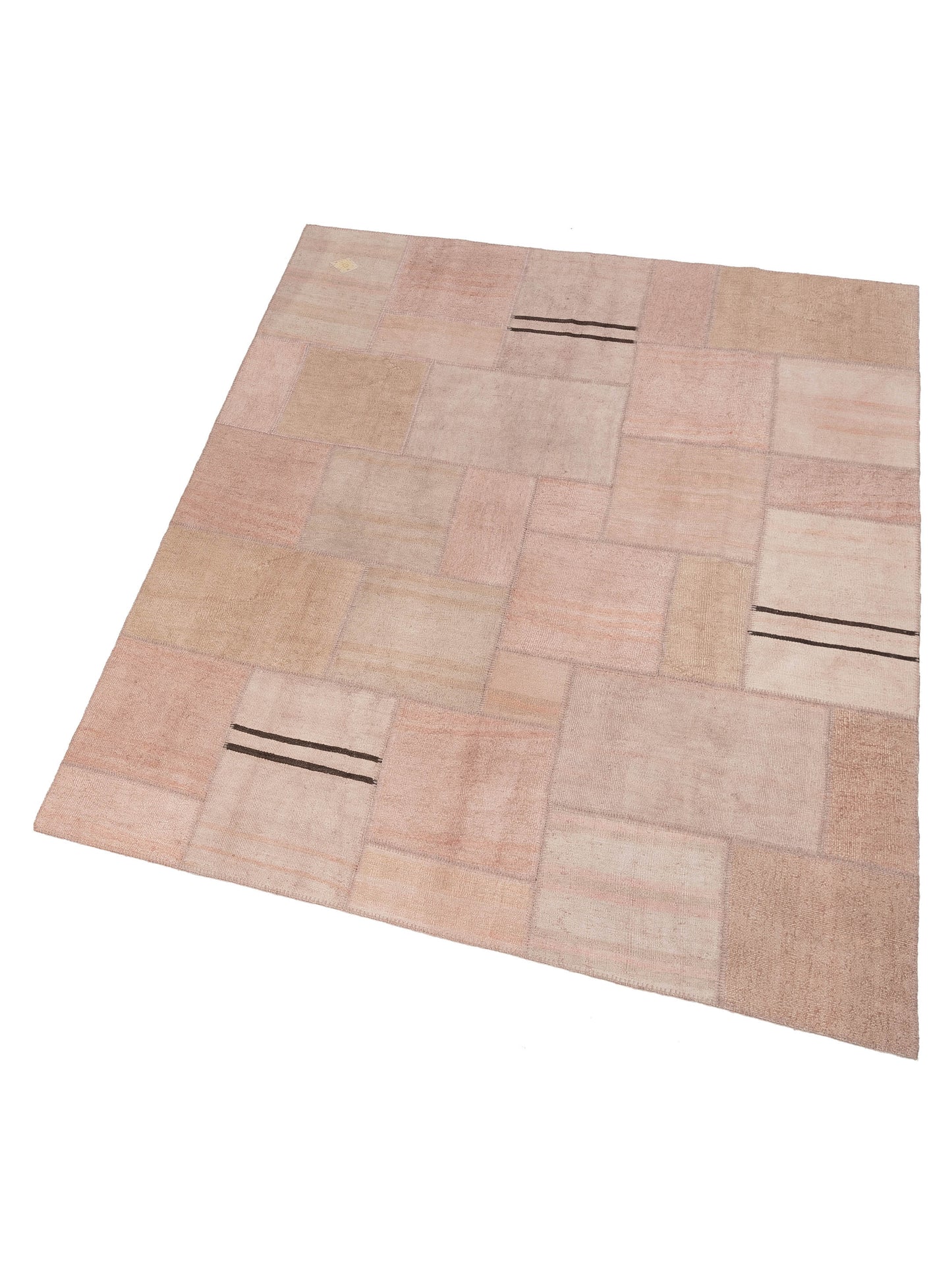 Patchwork Pink Pink 8.3x9.10 Hand Knotted Rug