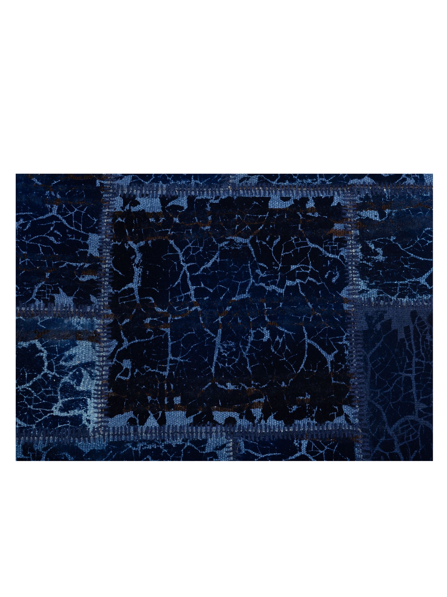 Patchwork Navy Navy 6.6x9.9 Hand Knotted Rug