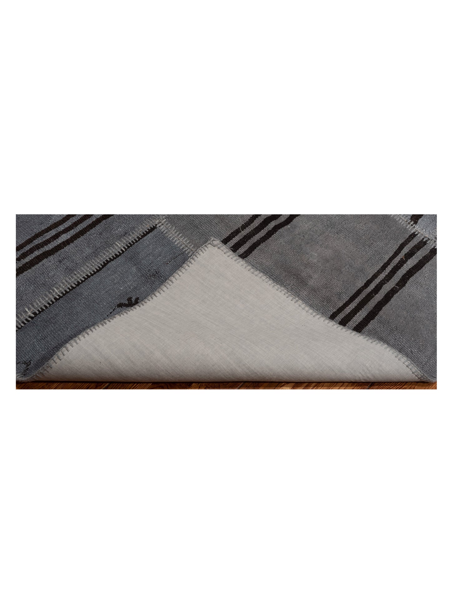 Patchwork Gray Gray 8.3x9.10 Hand Knotted Rug