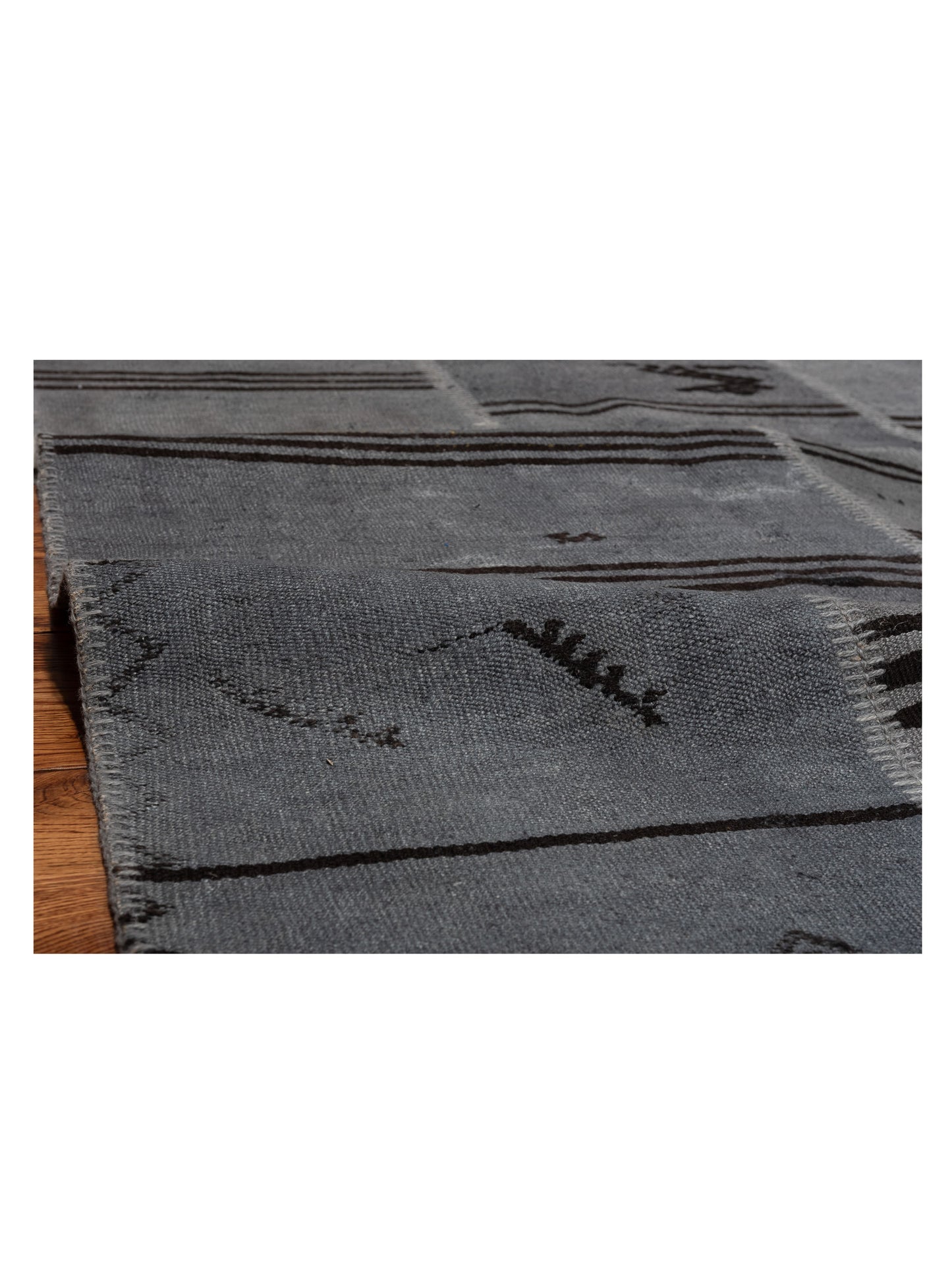 Patchwork Gray Gray 8.3x9.10 Hand Knotted Rug