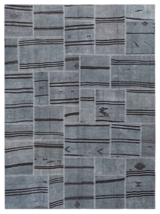 Pasha Turkish Vestige Patchwork  Gray Gray Contemporary
