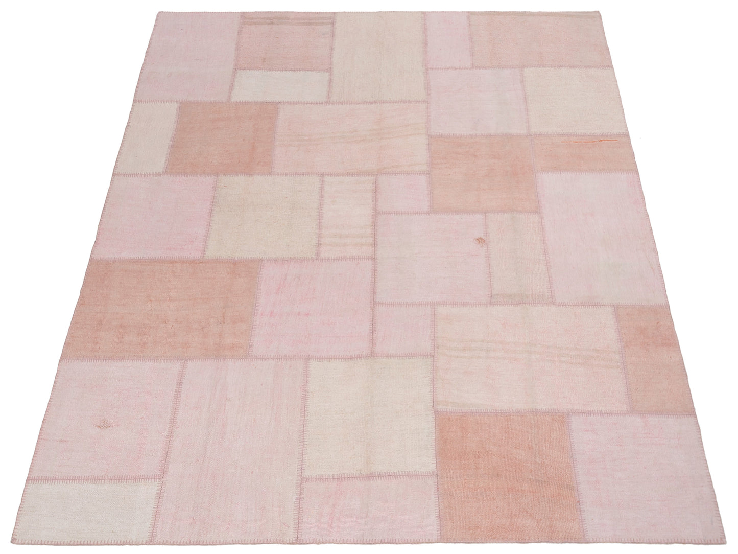 Patchwork Pink Pink 8.3x9.11 Hand Knotted Rug
