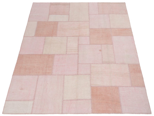 Patchwork Pink Pink 8.3x9.11 Hand Knotted Rug