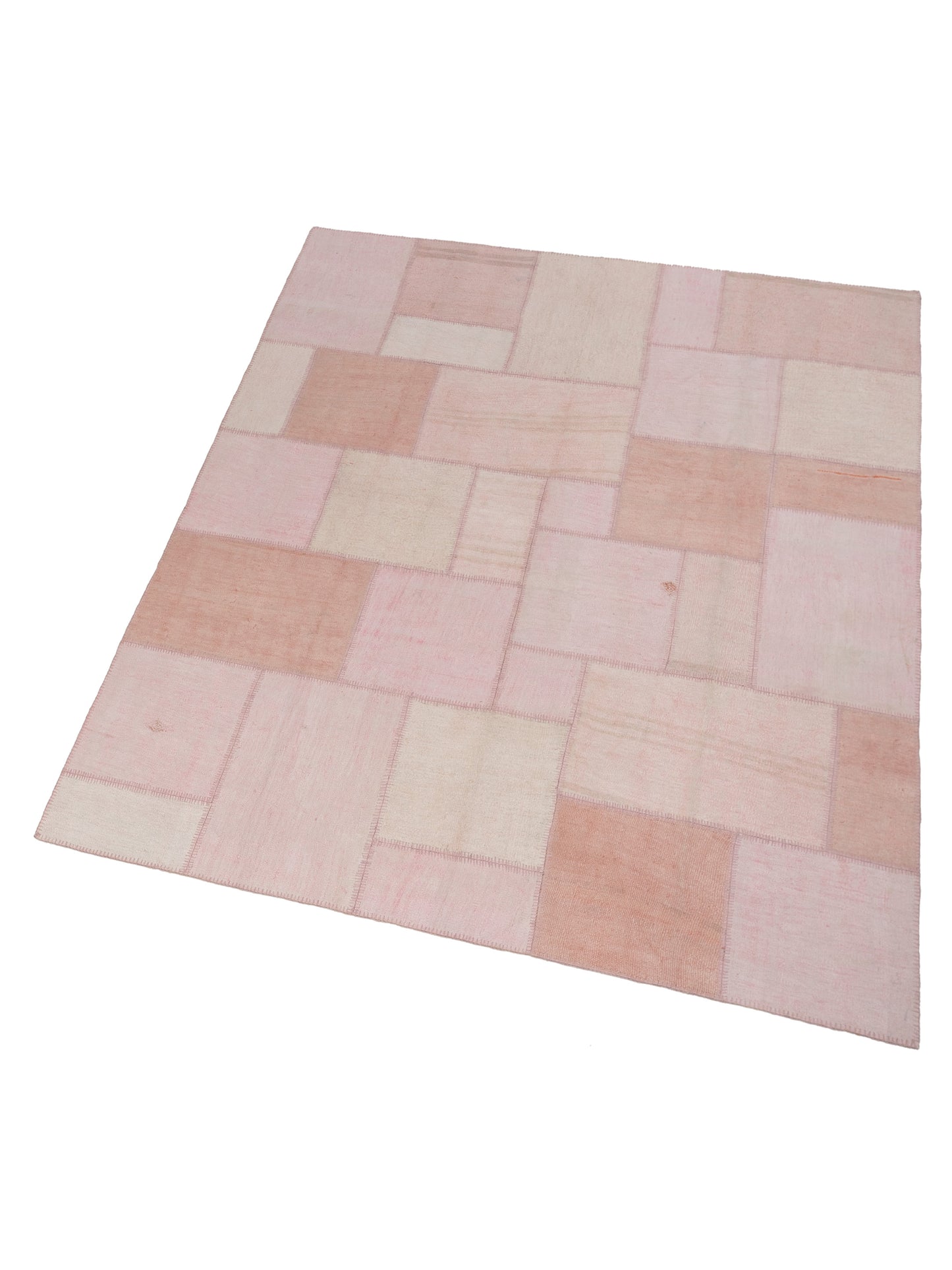 Patchwork Pink Pink 8.3x9.11 Hand Knotted Rug