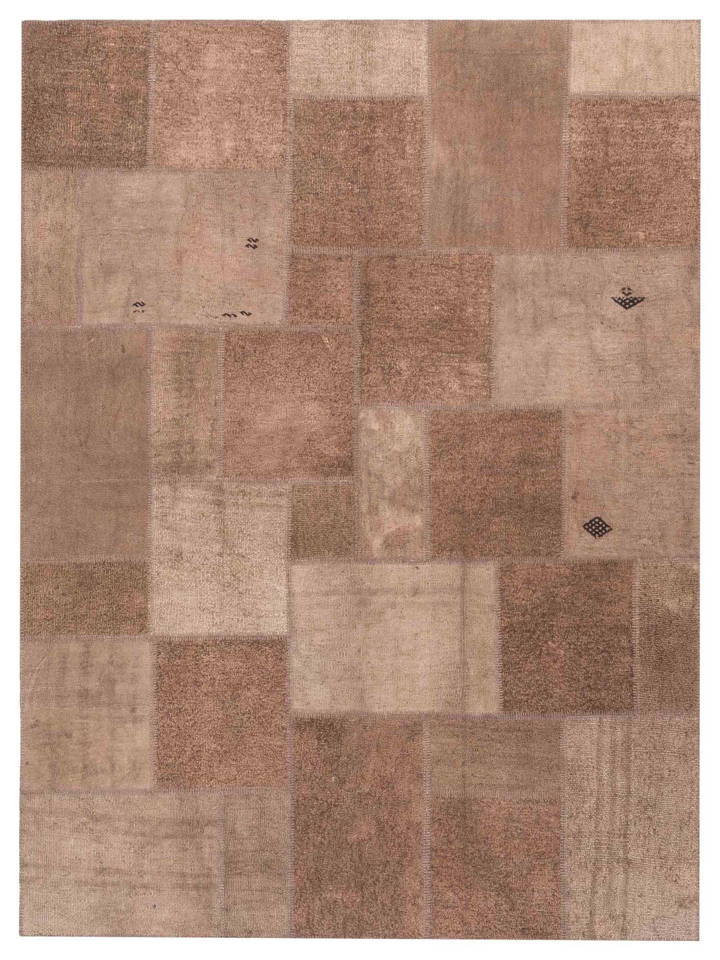 Pasha Turkish Vestige Patchwork  Brown Brown Contemporary