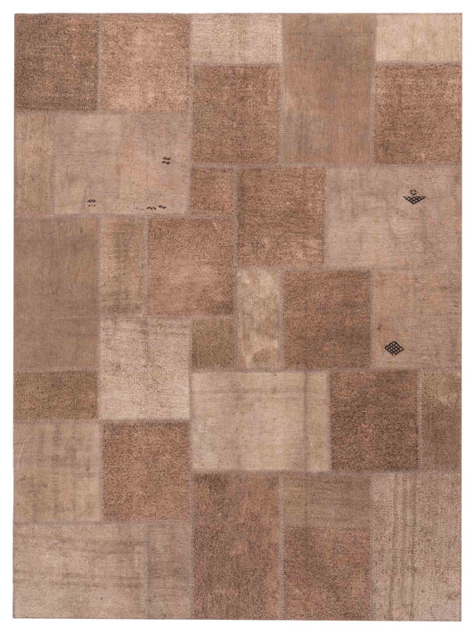 Pasha Turkish Vestige Patchwork  Brown Brown Contemporary