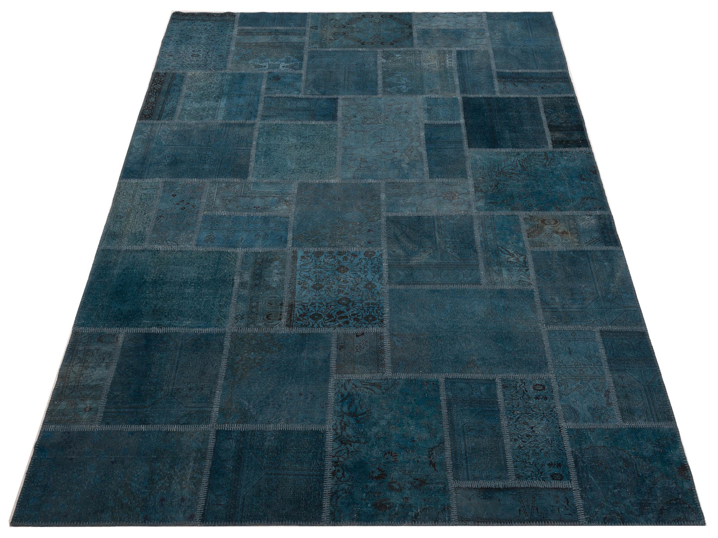 Patchwork Indigo Indigo 9.1x12 Hand Knotted Rug
