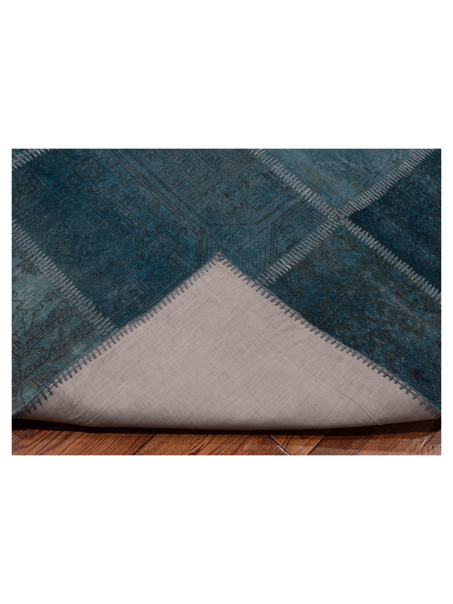 Patchwork Indigo Indigo 9.1x12 Hand Knotted Rug