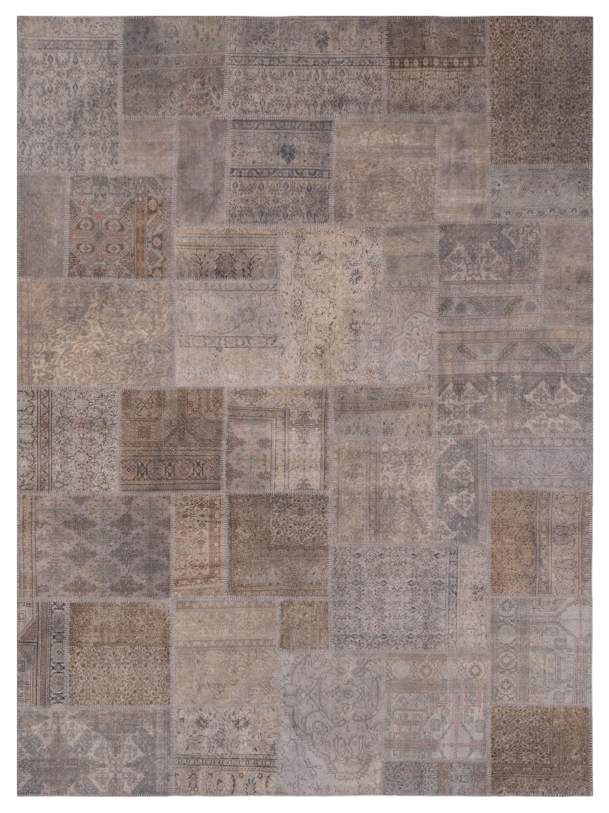 Pasha Turkish Vestige Patchwork  Gray Gray Contemporary