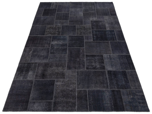 Patchwork Charcoal Charcoal 10x13.11 Hand Knotted Rug