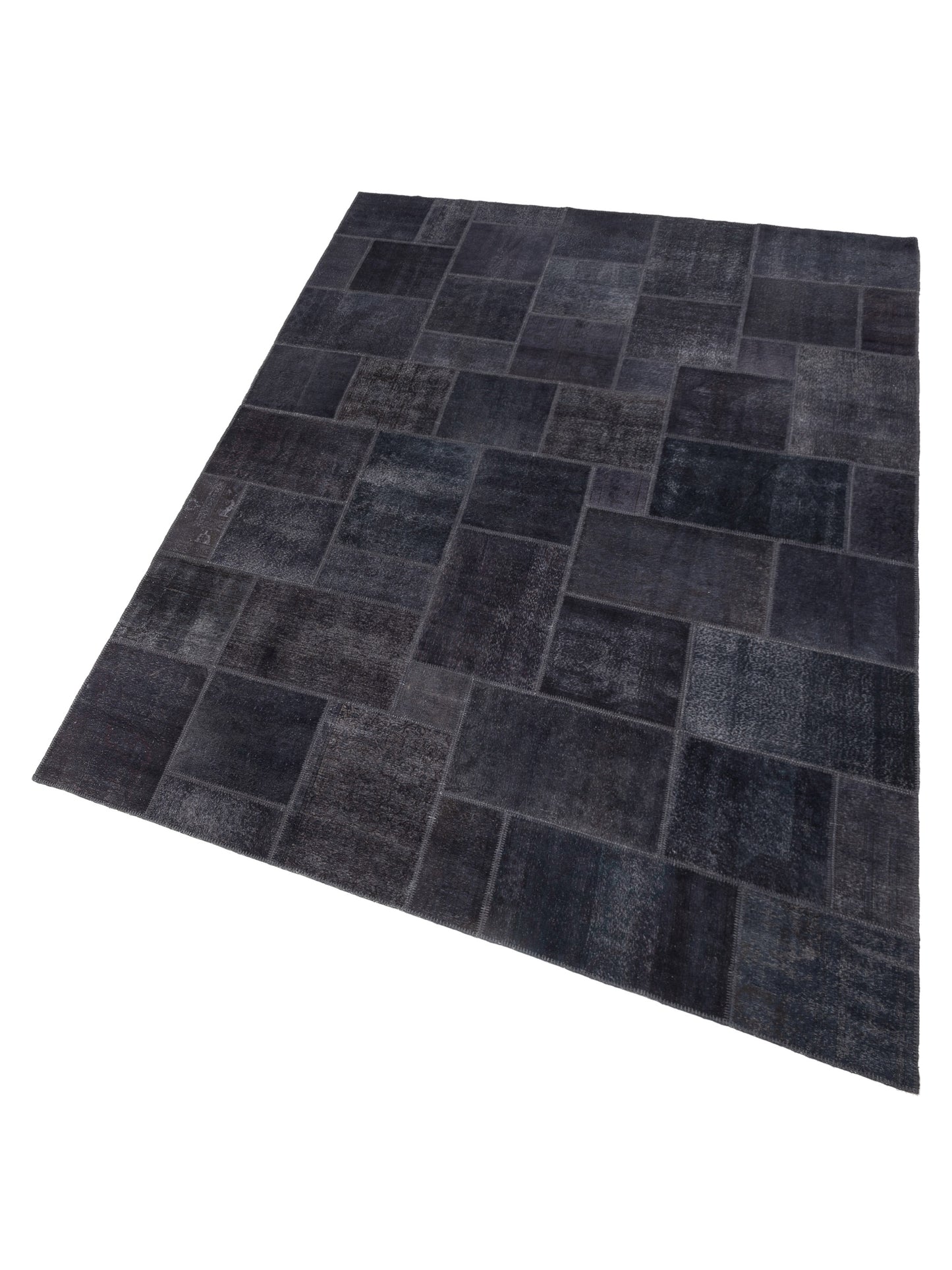 Patchwork Charcoal Charcoal 10x13.11 Hand Knotted Rug