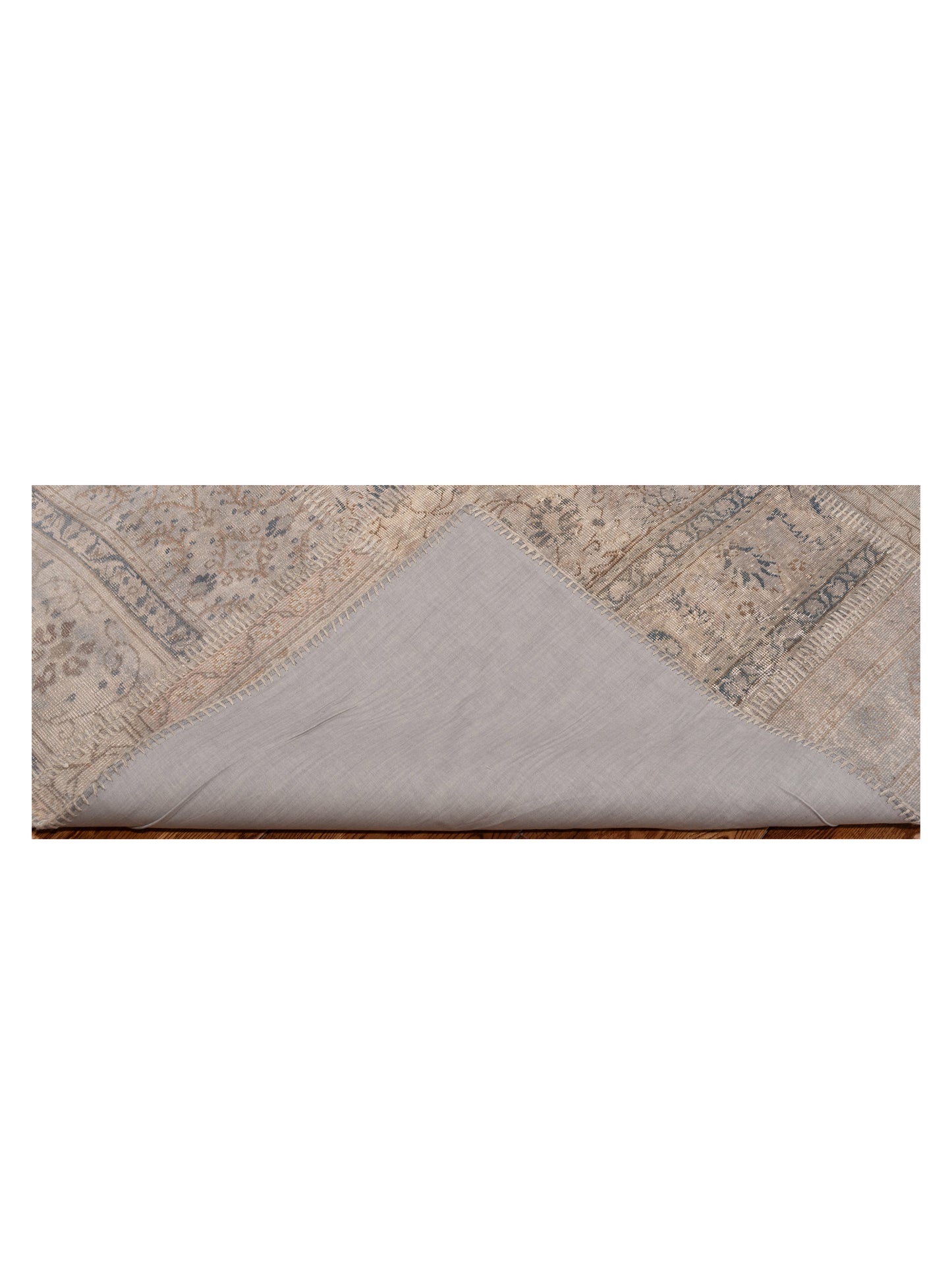 Patchwork Gray Gray 10x14 Hand Knotted Rug