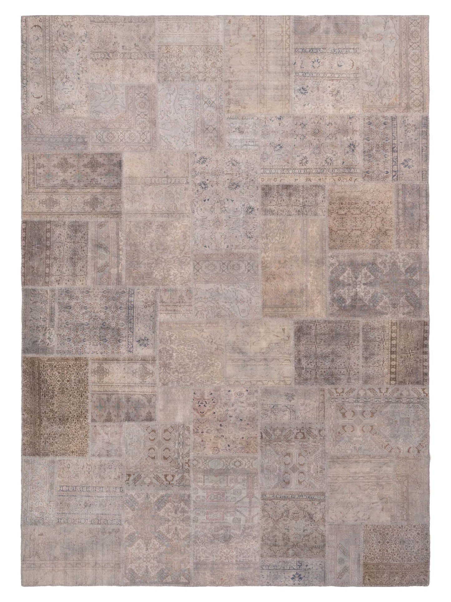 Pasha Turkish Vestige Patchwork  Gray Gray Contemporary