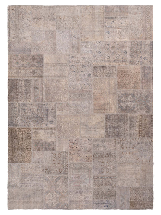 Pasha Turkish Vestige Patchwork  Gray Gray Contemporary