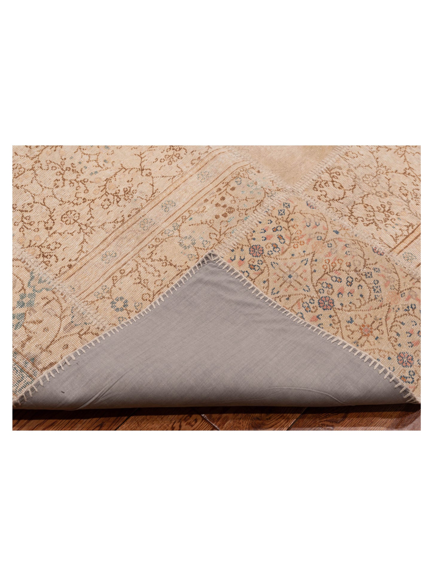 Patchwork Beige Beige 9x12 Hand Knotted Rug