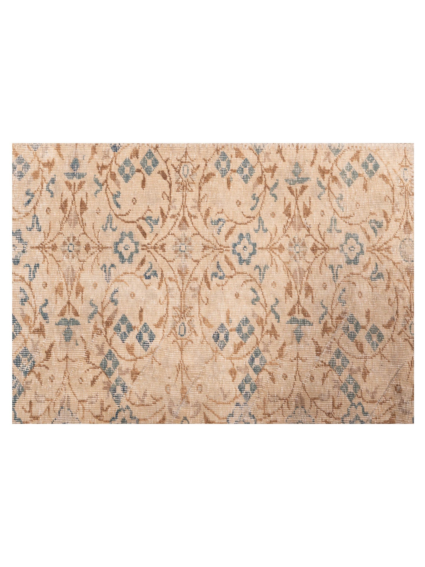 Patchwork Beige Beige 9x12 Hand Knotted Rug