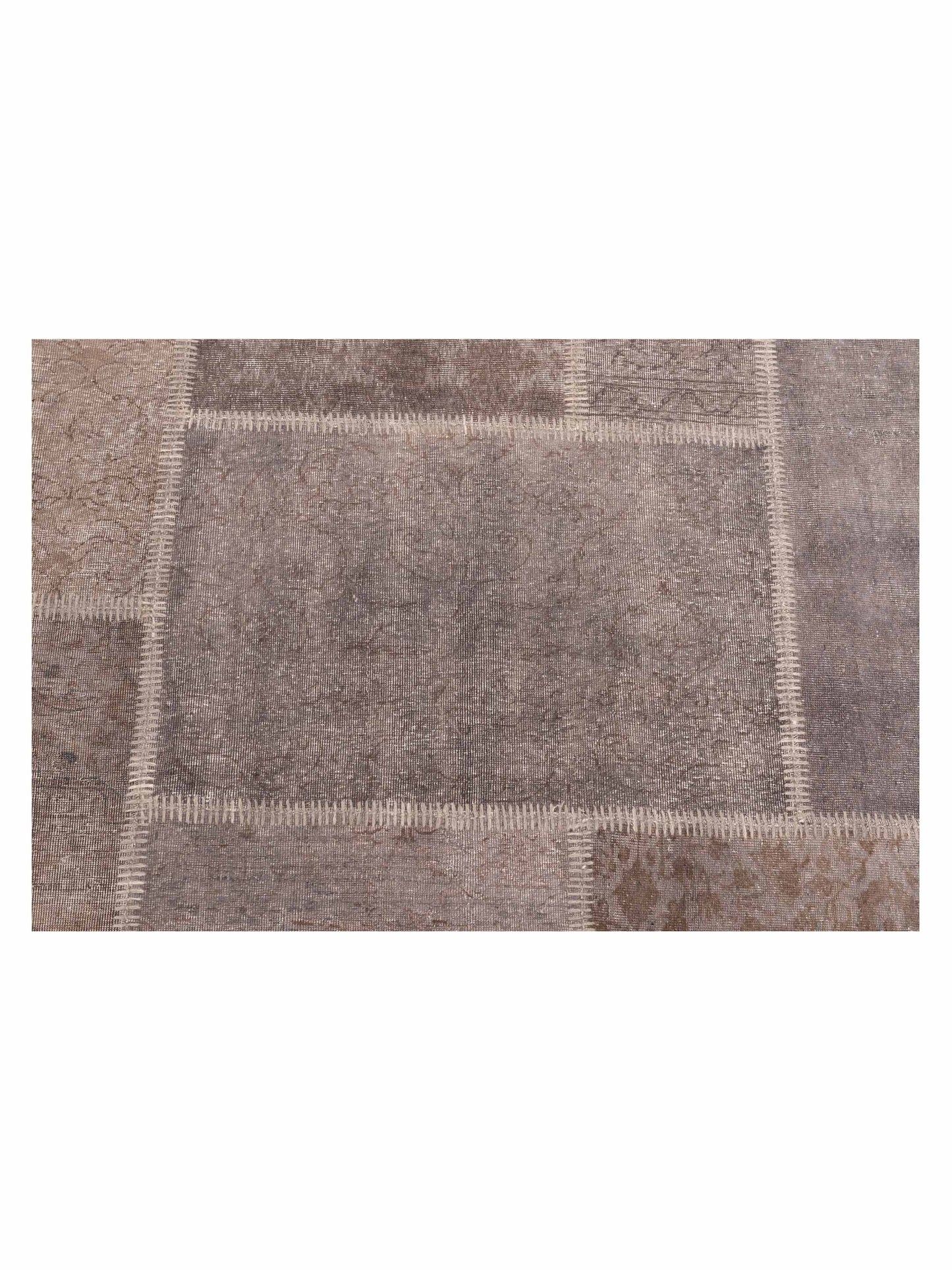 Patchwork Gray Gray 6.1x9.1 Hand Knotted Rug