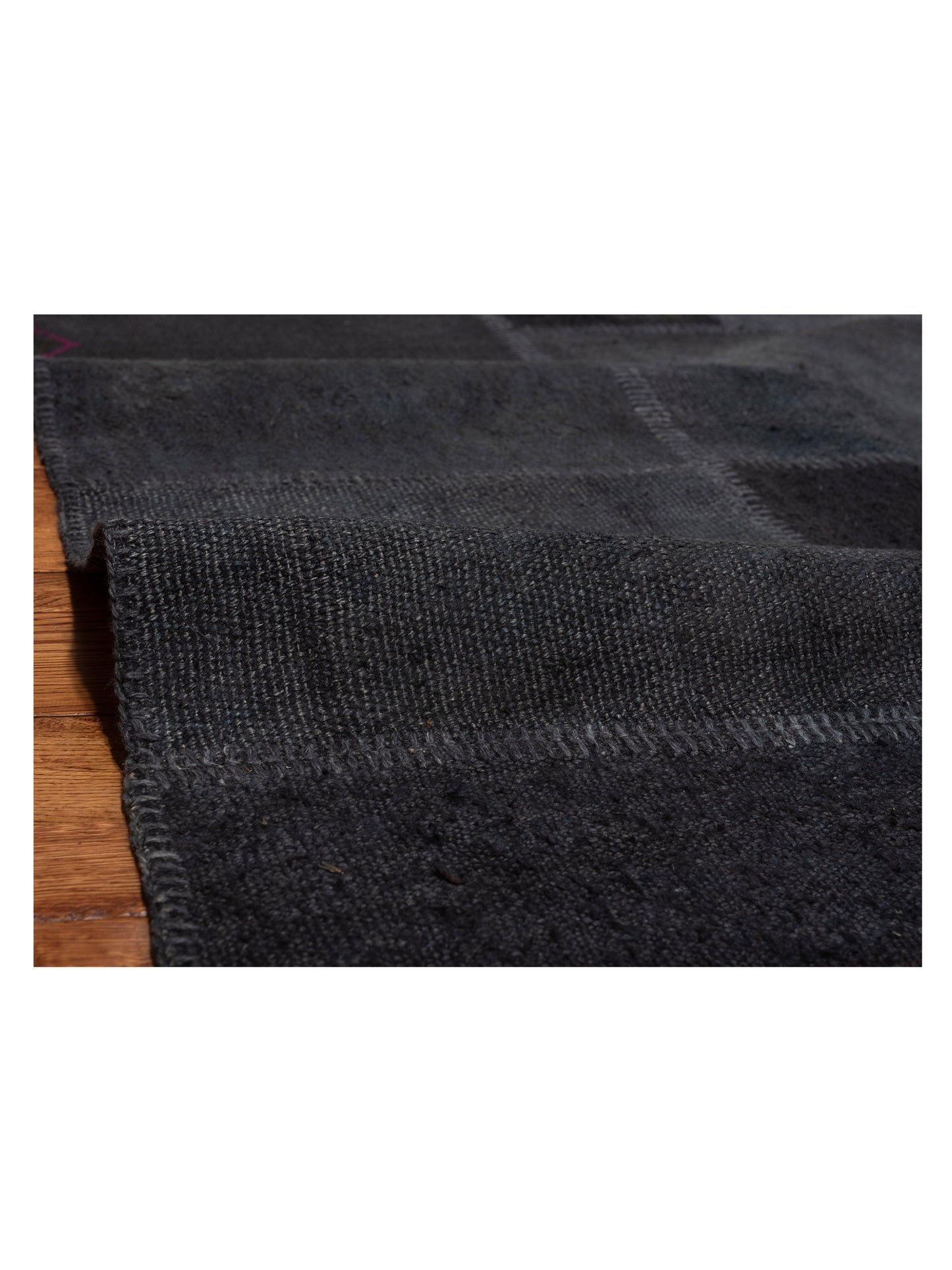 Patchwork Black Black 8.3x9.10 Hand Knotted Rug