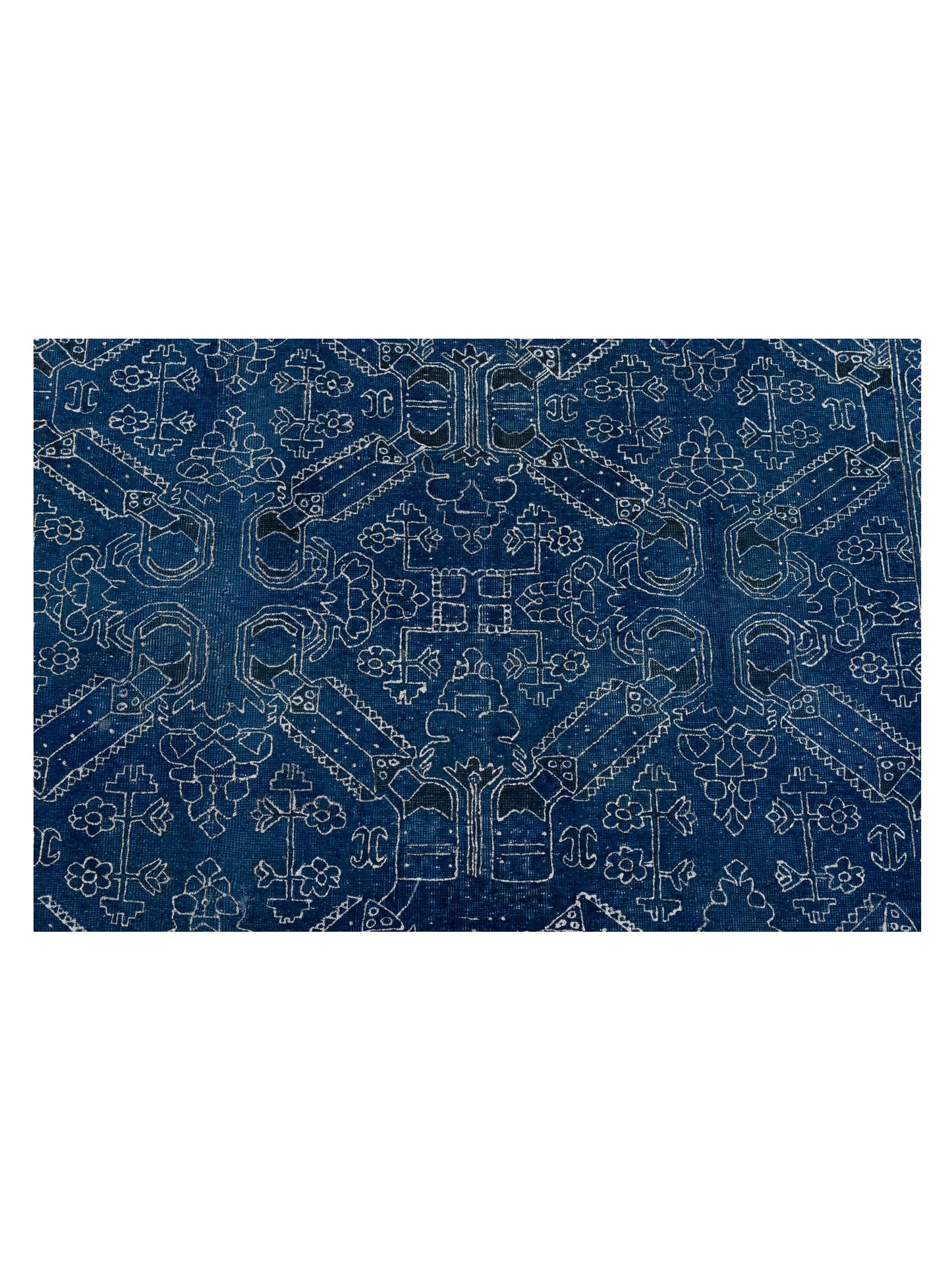 Vintage Blue Blue 7.9x10.11 Hand Knotted Rug