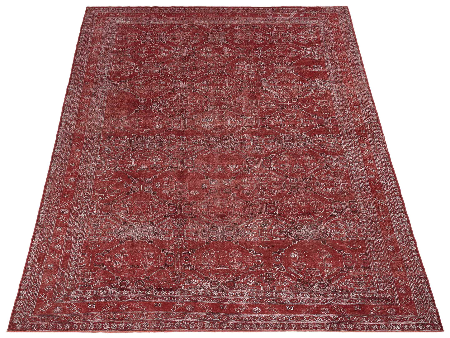Vintage Red Red 8.6x12.5 Hand Knotted Rug