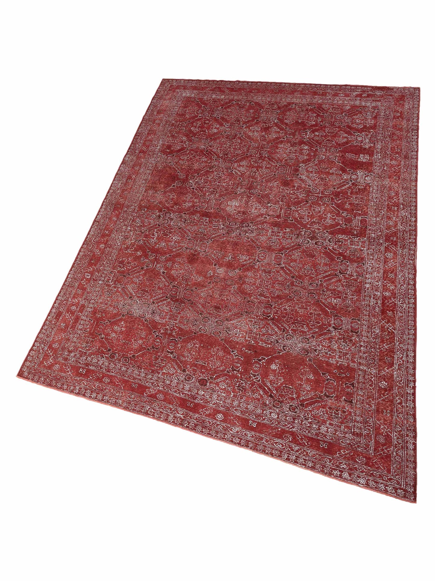 Vintage Red Red 8.6x12.5 Hand Knotted Rug