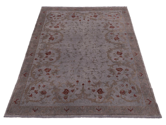 Vintage Gray Gray 5.8x7.10 Hand Knotted Rug