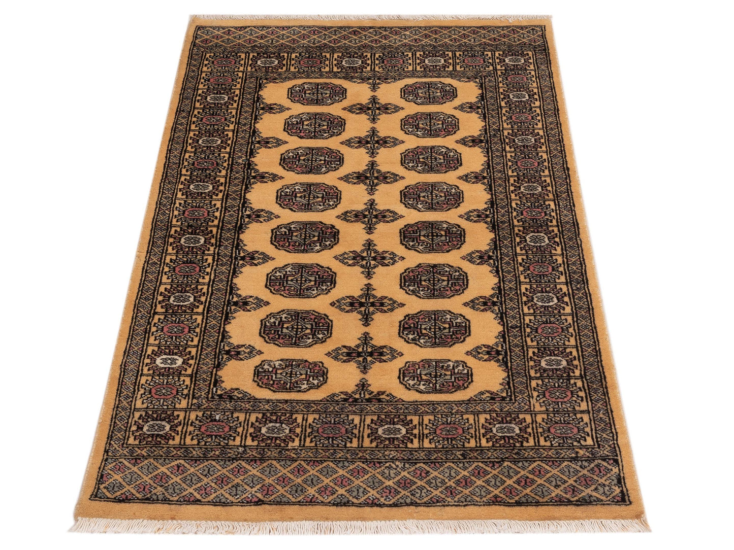 Bokhara Beige Gray 3.2x4.9 Hand Knotted Rug