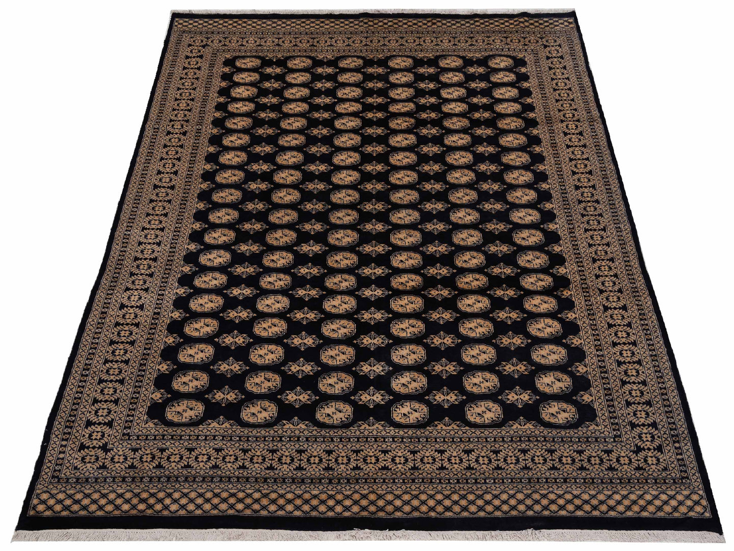 Bokhara Black Black 8.2x10.1 Hand Knotted Rug