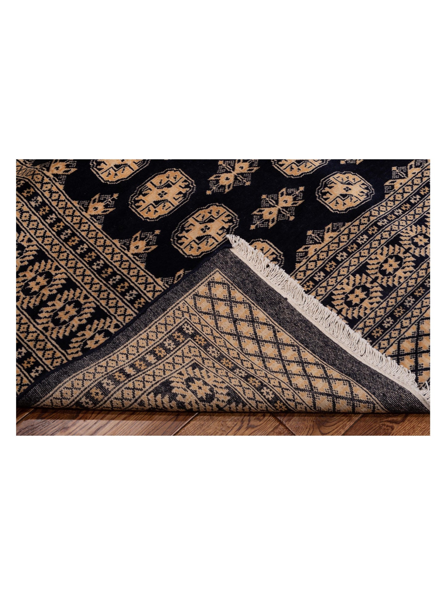 Bokhara Black Black 8.2x10.1 Hand Knotted Rug