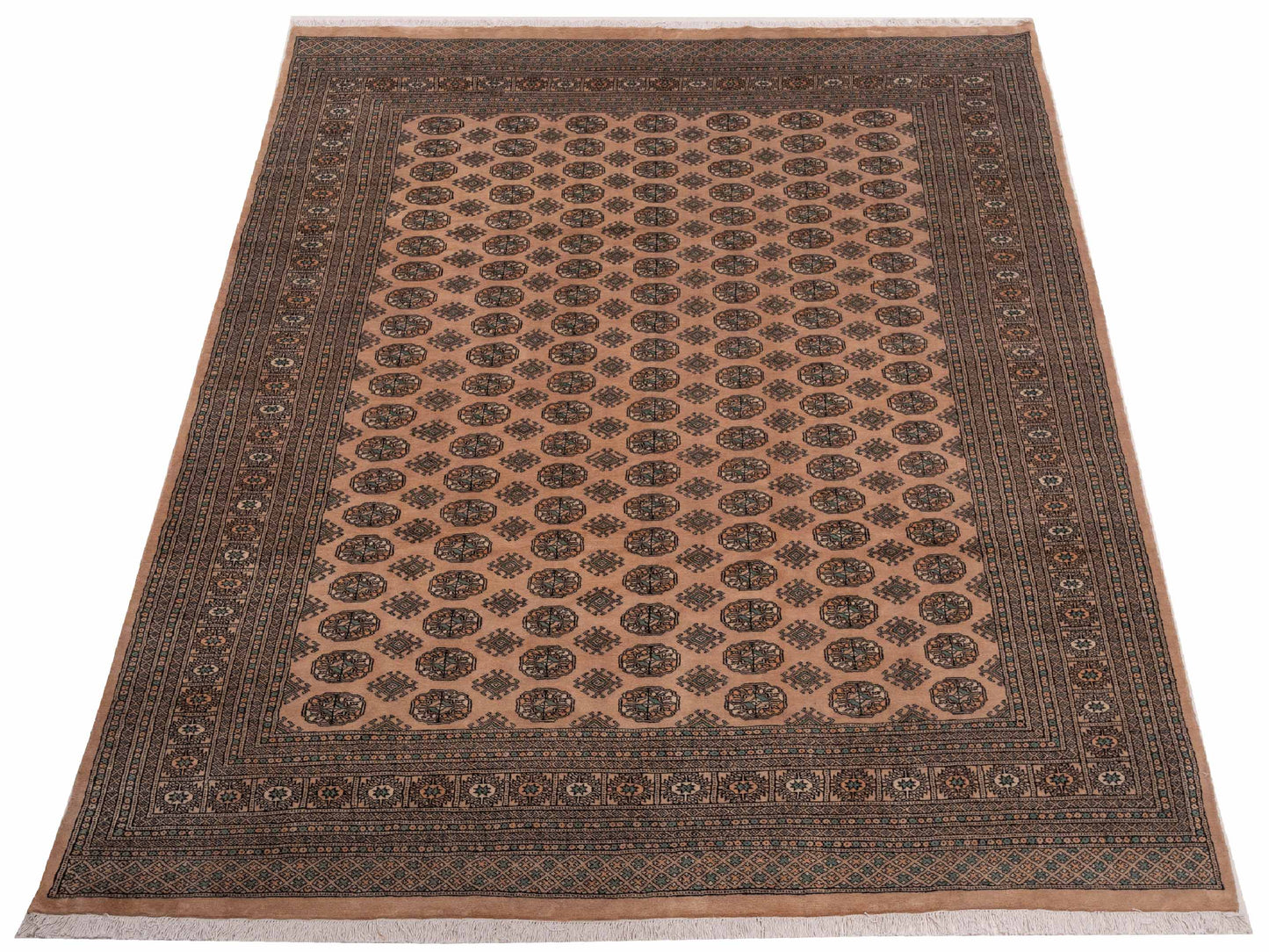 Bokhara Beige Gray 9.1x12.1 Hand Knotted Rug