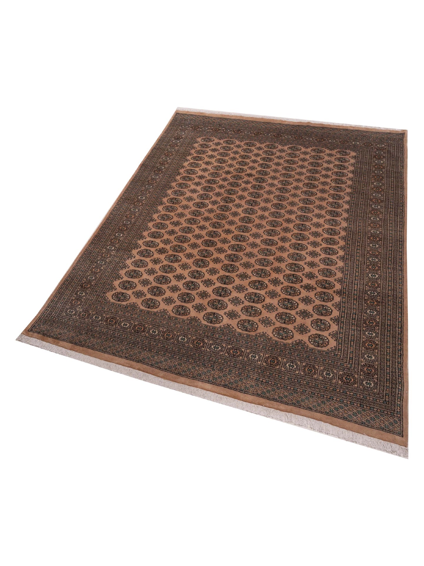 Bokhara Beige Gray 9.1x12.1 Hand Knotted Rug