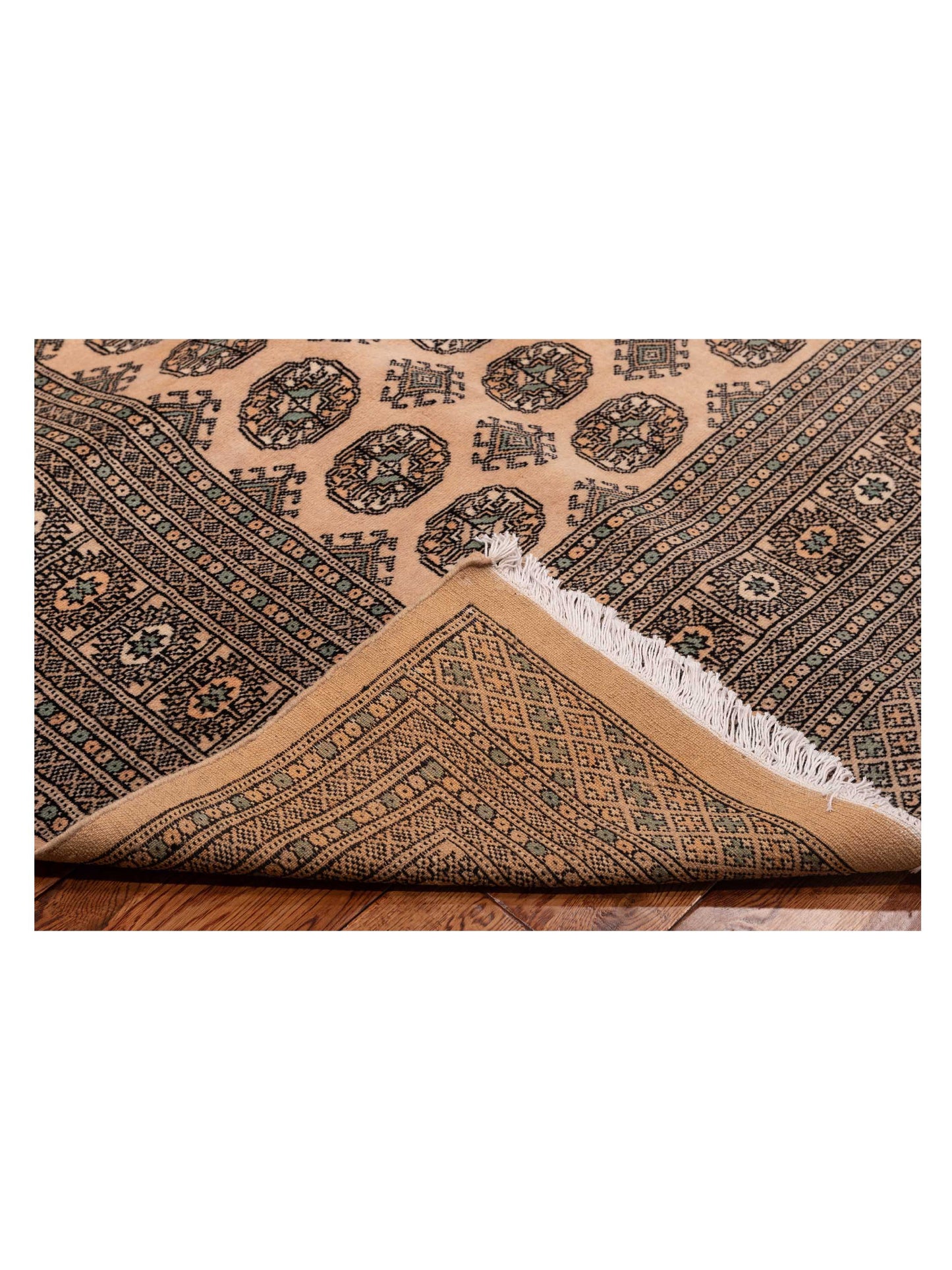 Bokhara Beige Gray 9.1x12.1 Hand Knotted Rug