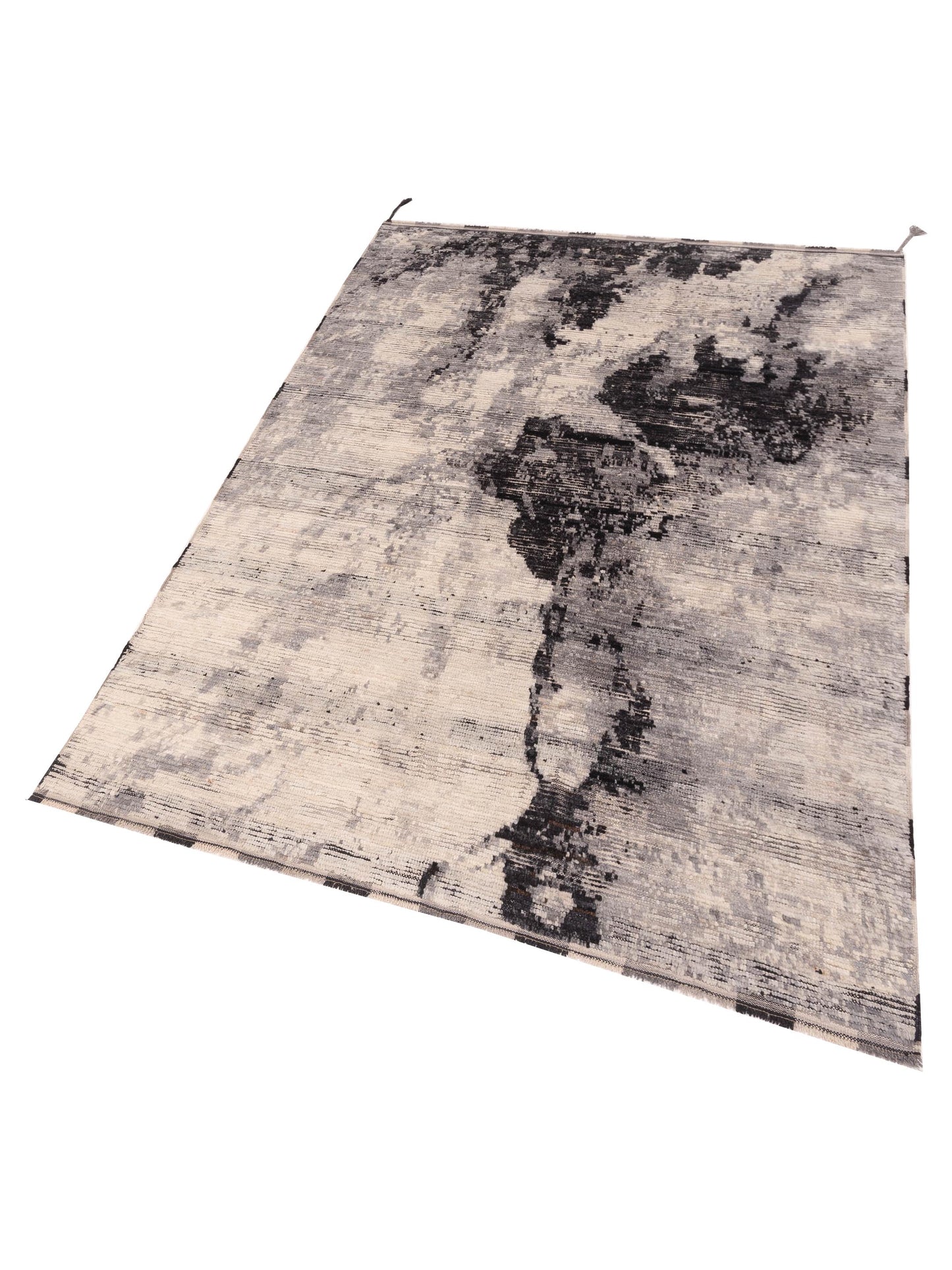 Baskra Ivory Black 5.11x8.8 Hand Knotted Rug