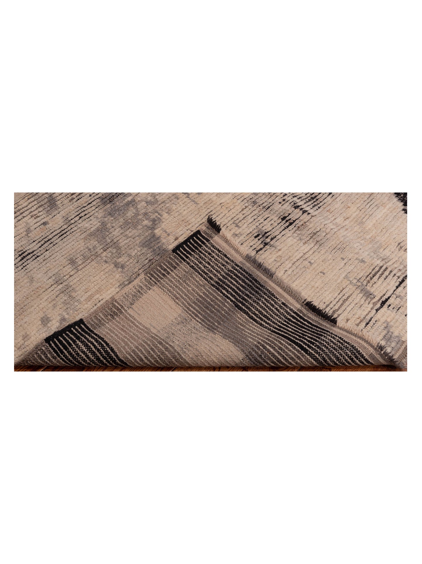 Baskra Ivory Black 5.11x8.8 Hand Knotted Rug