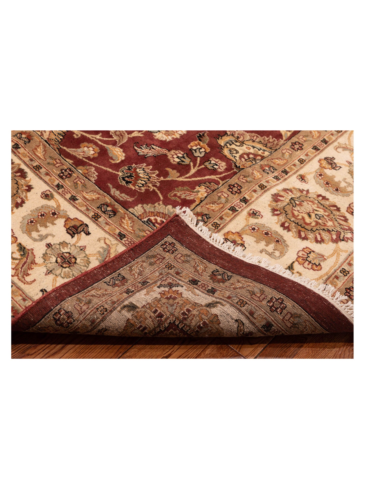Corvella Burgundy Ivory 8.11x12.9 Hand Knotted Rug