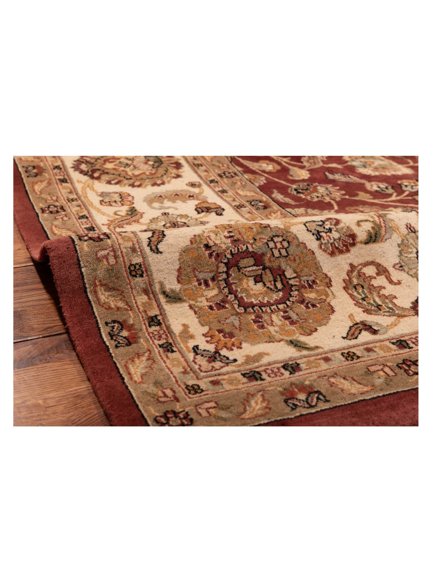 Corvella Burgundy Ivory 8.11x12.9 Hand Knotted Rug