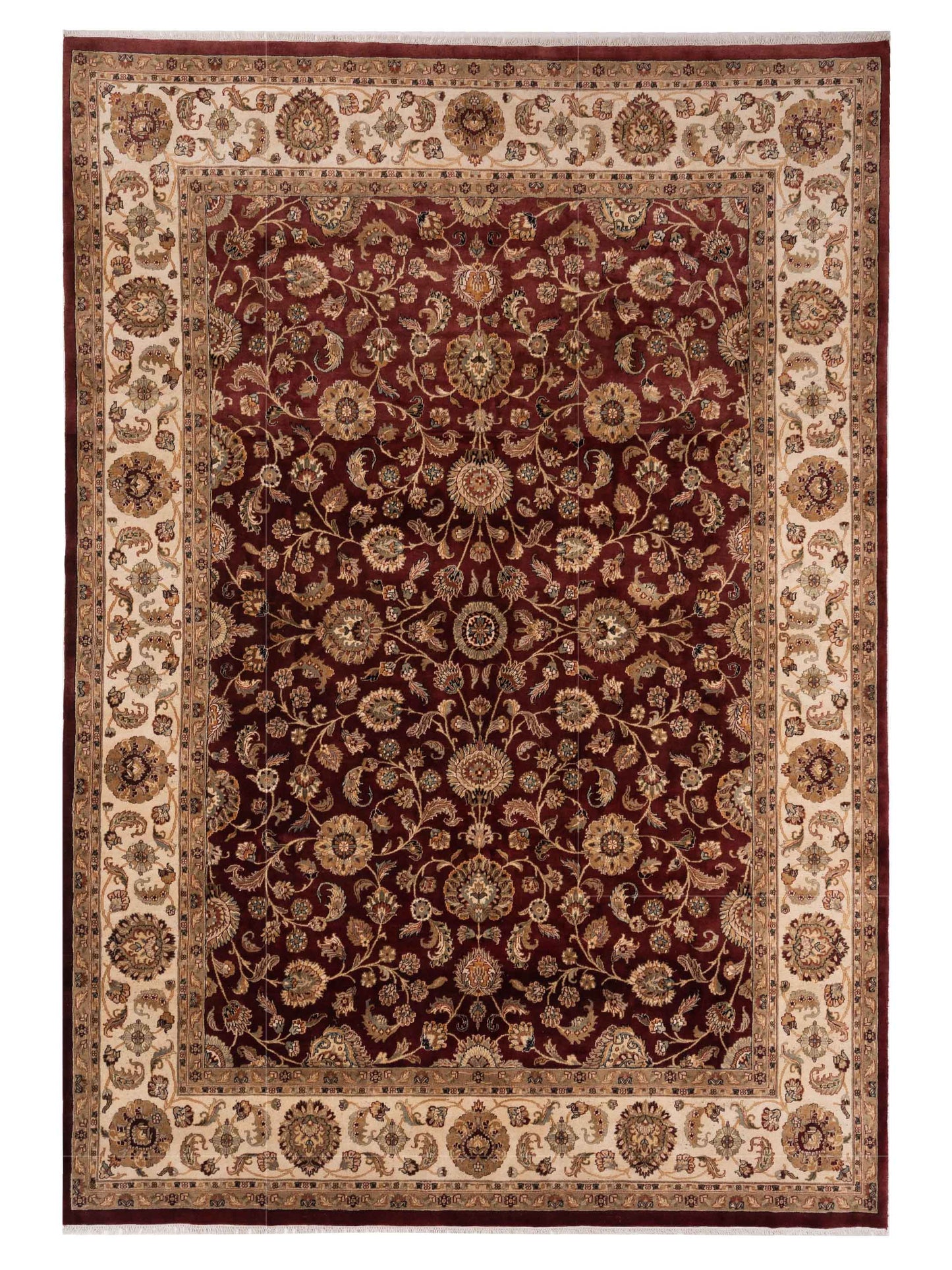 Rajpur Crown  Burgundy Ivory Transitional