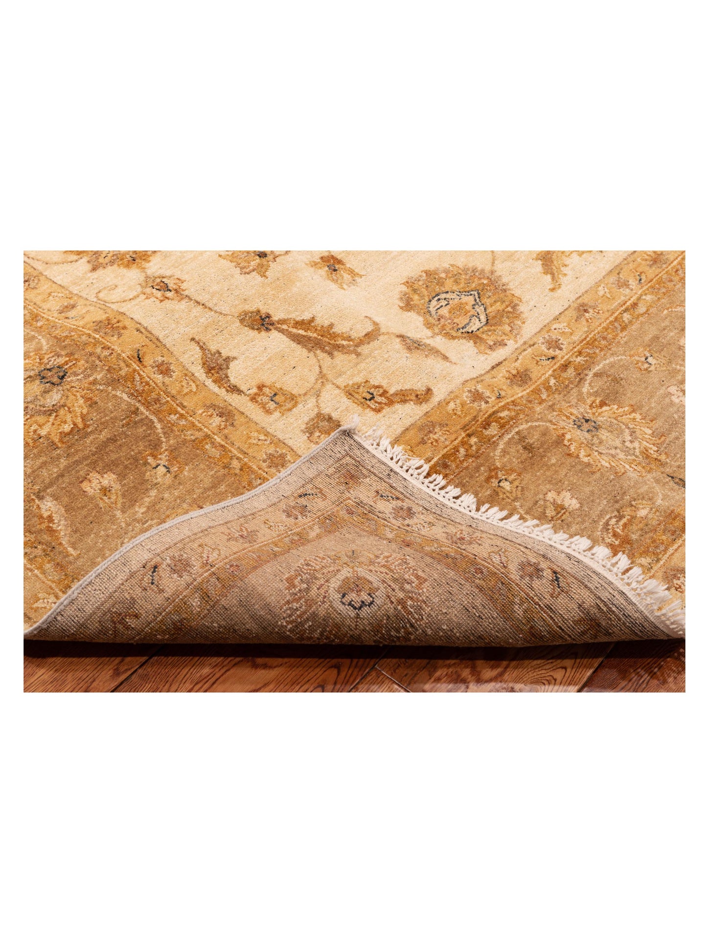 Zardun Ivory Light Brown 9x11.8 Hand Knotted Rug