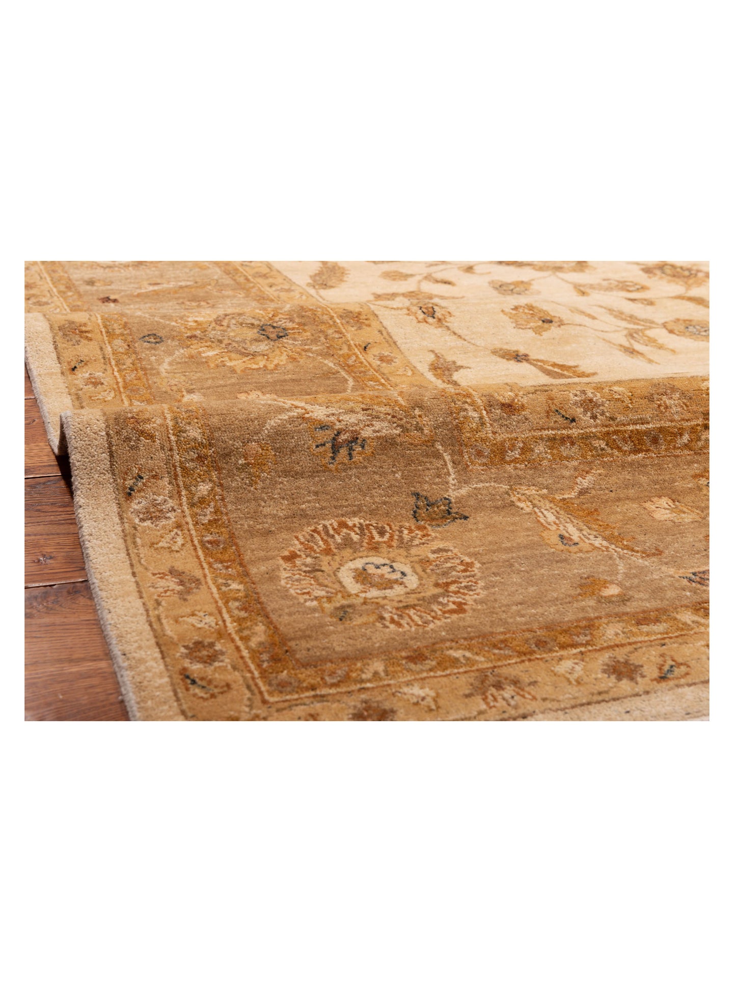 Zardun Ivory Light Brown 9x11.8 Hand Knotted Rug