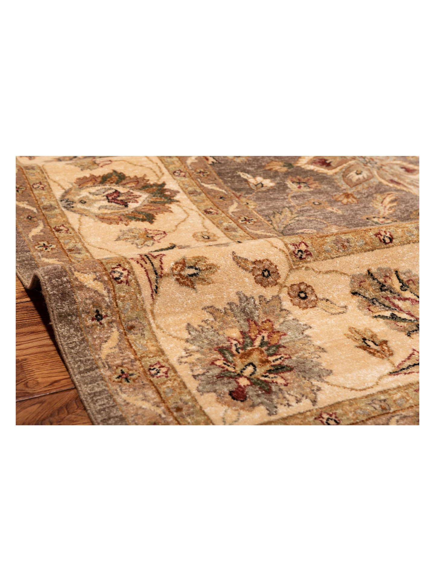 Zardun Brown Ivory 8.11x11.9 Hand Knotted Rug