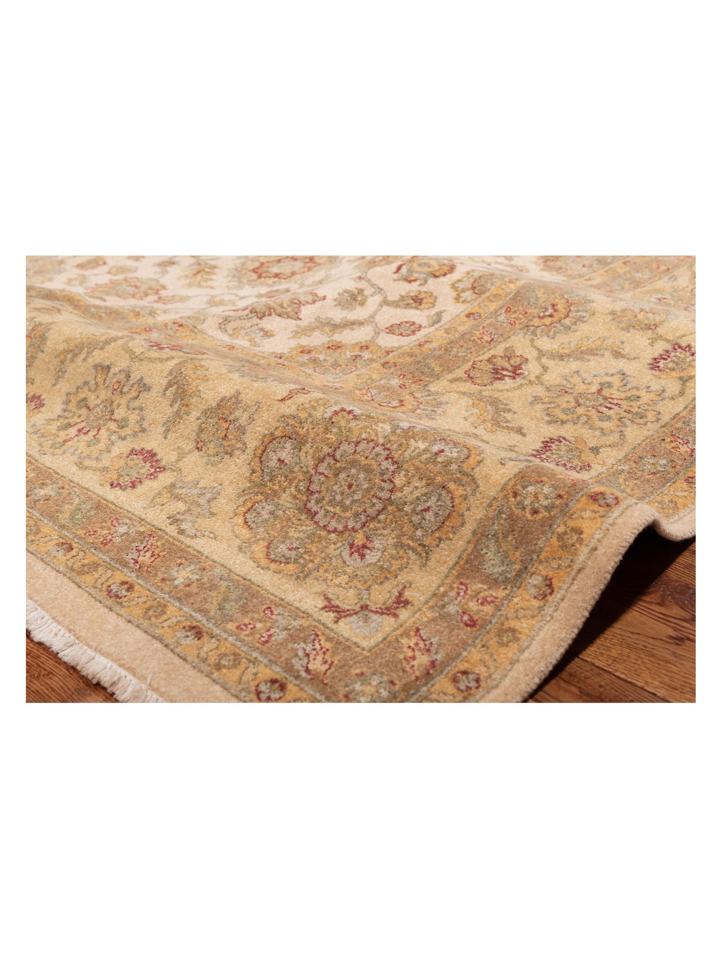 Zardun Ivory Gold 9x12.2 Hand Knotted Rug