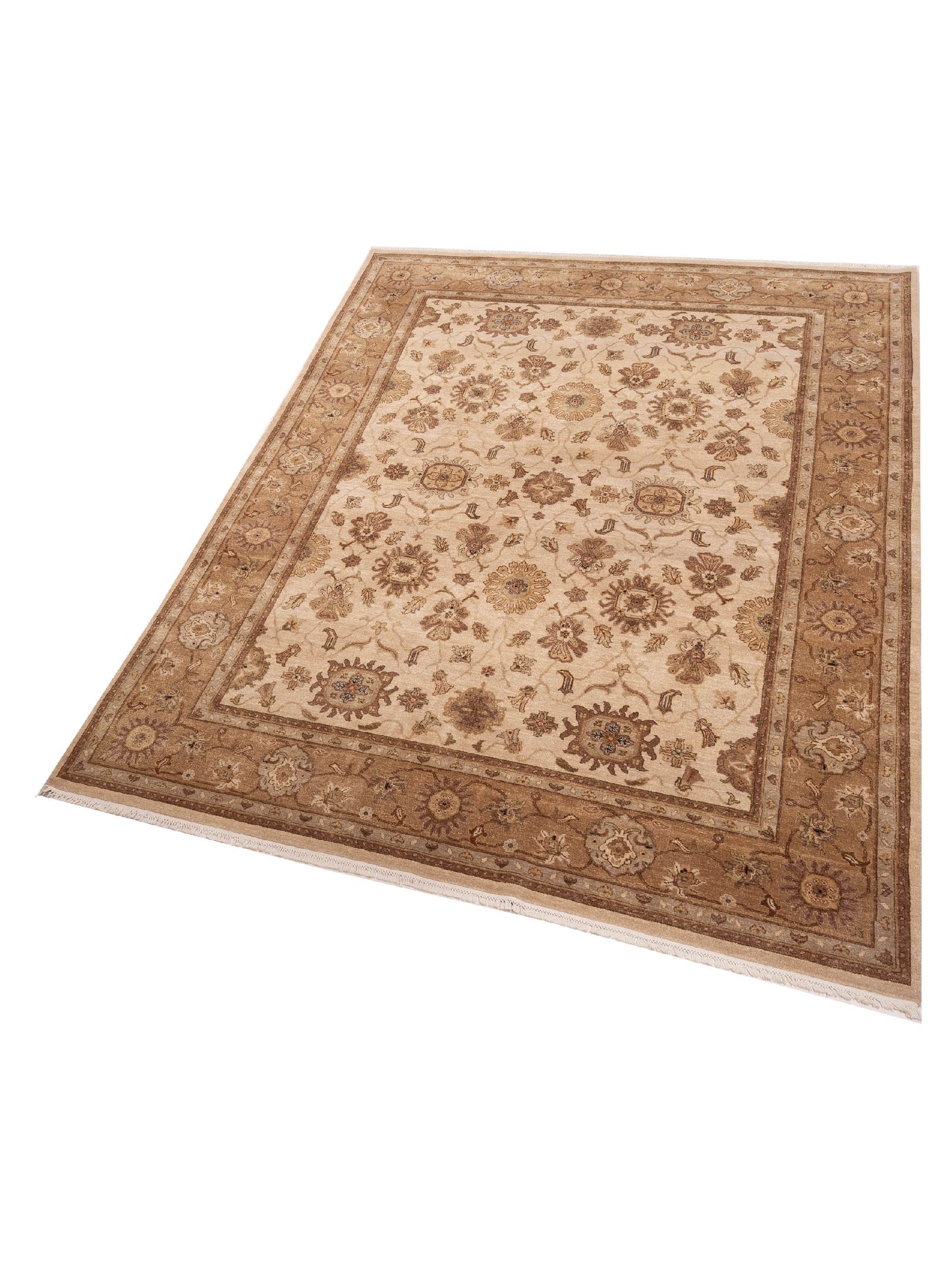 Zardun Ivory Gold 8.11x11.10 Hand Knotted Rug