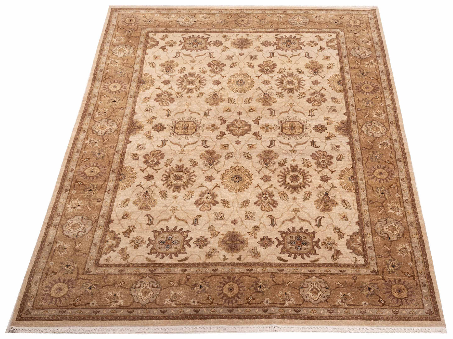 Zardun Ivory Gold 8.11x11.10 Hand Knotted Rug