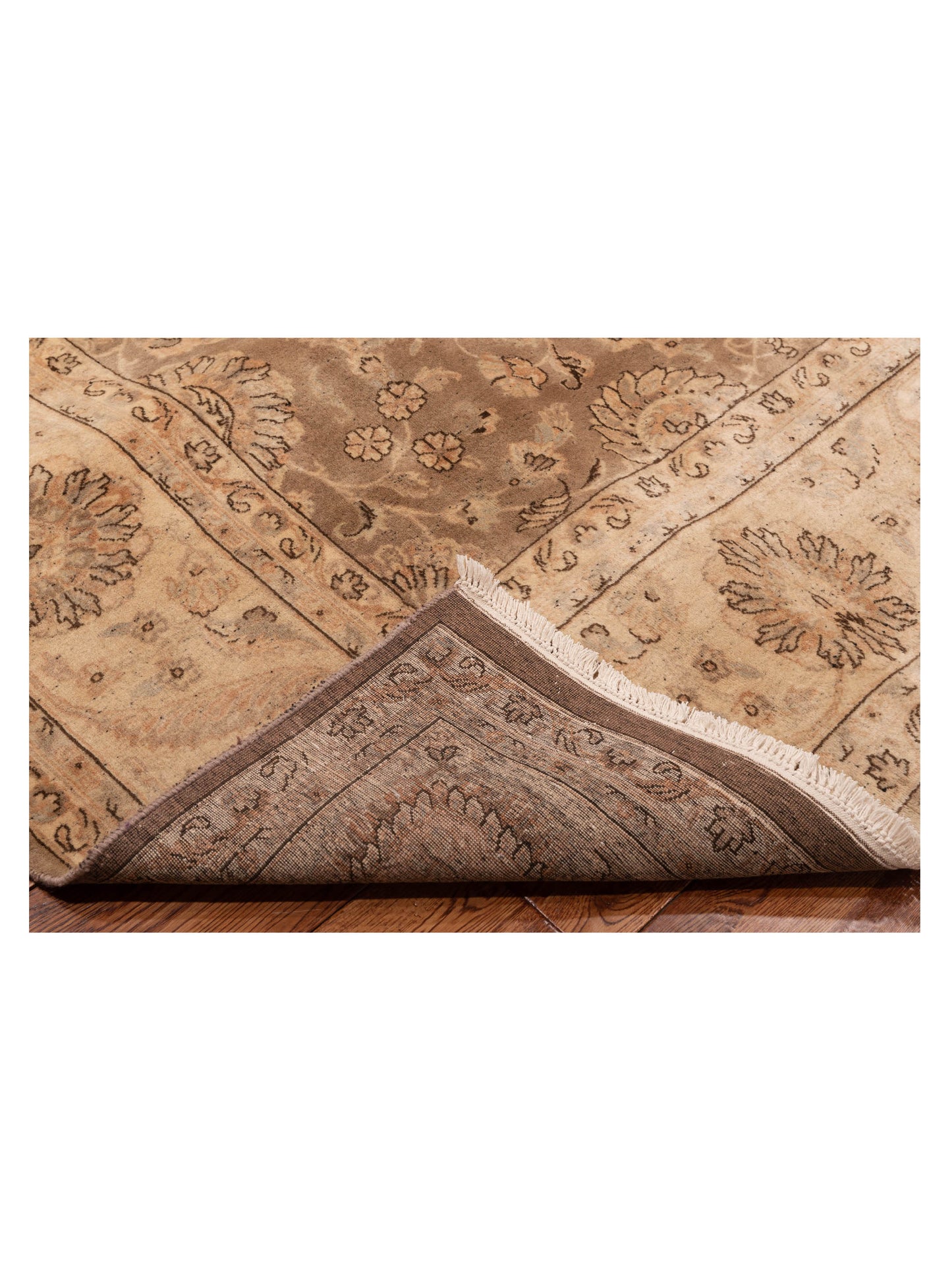 Corvella Brown Beige 9.1x12.2 Hand Knotted Rug