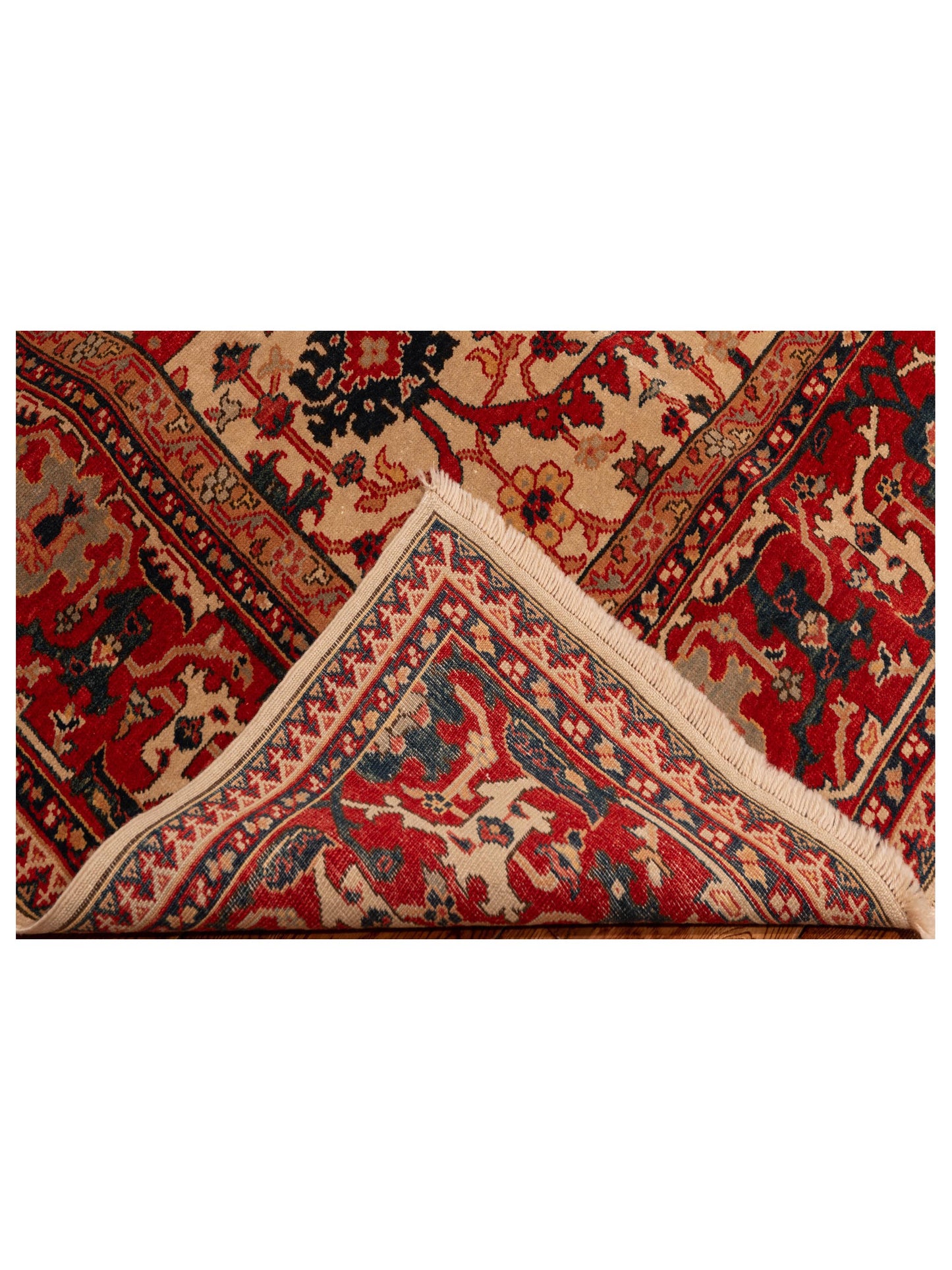 Antiqua Loom Ivory Red 6.9x10 Hand Knotted Rug